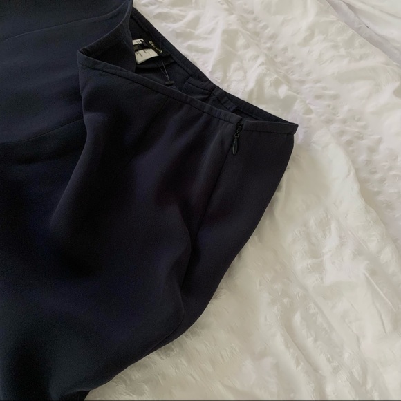 Escada Navy 100% Silk Wide Leg Pants - Picture 7 of 15